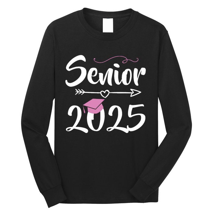 Senior 2025 Pink Tassel Class Of 2025 Graduate Graduation Long Sleeve Shirt