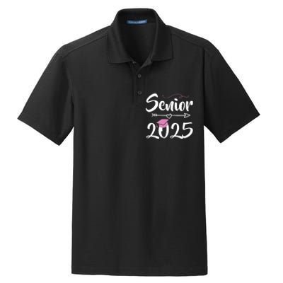 Senior 2025 Pink Tassel Class Of 2025 Graduate Graduation Dry Zone Grid Polo