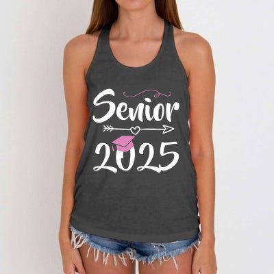 Senior 2025 Pink Tassel Class Of 2025 Graduate Graduation Women's Knotted Racerback Tank