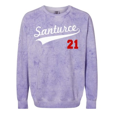 Santurce 21 Puerto Rico Baseball Boricua Colorblast Crewneck Sweatshirt