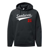 Santurce 21 Puerto Rico Baseball Boricua Performance Fleece Hoodie