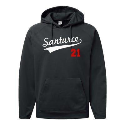 Santurce 21 Puerto Rico Baseball Boricua Performance Fleece Hoodie