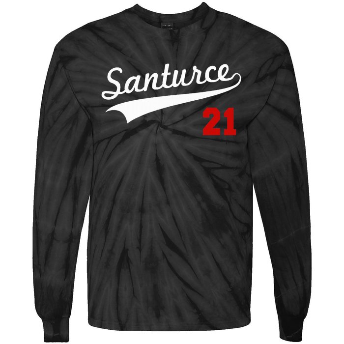 Santurce 21 Puerto Rico Baseball Boricua Tie-Dye Long Sleeve Shirt