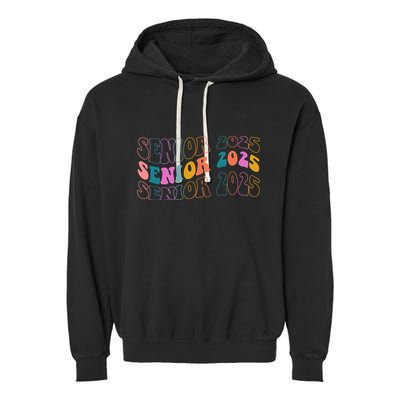 Senior 2025 Retro Class Of 2025 Seniors Graduation Garment-Dyed Fleece Hoodie