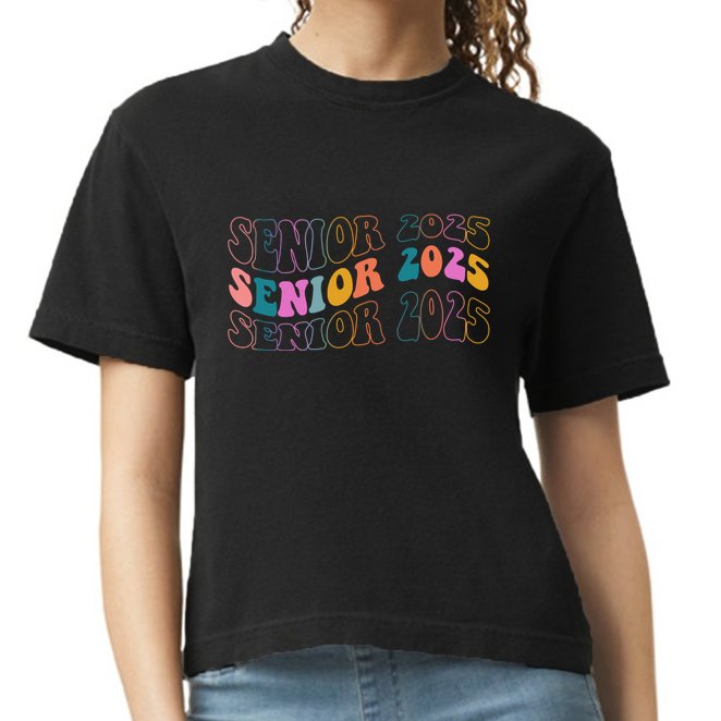 Senior 2025 Retro Class Of 2025 Seniors Graduation Comfort Colors Boxy T-Shirt