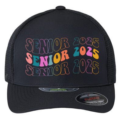 Senior 2025 Retro Class Of 2025 Seniors Graduation Flexfit Unipanel Trucker Cap