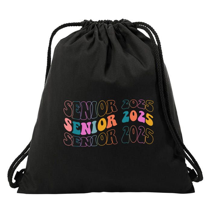 Senior 2025 Retro Class Of 2025 Seniors Graduation Drawstring Bag
