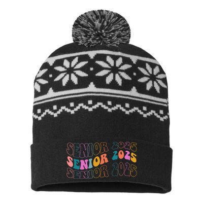 Senior 2025 Retro Class Of 2025 Seniors Graduation USA-Made Snowflake Beanie