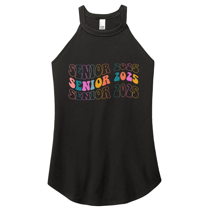 Senior 2025 Retro Class Of 2025 Seniors Graduation Women's Perfect Tri Rocker Tank