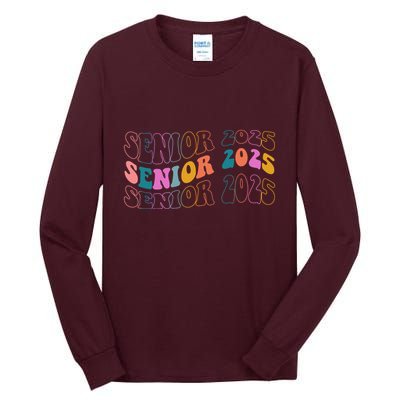 Senior 2025 Retro Class Of 2025 Seniors Graduation Tall Long Sleeve T-Shirt