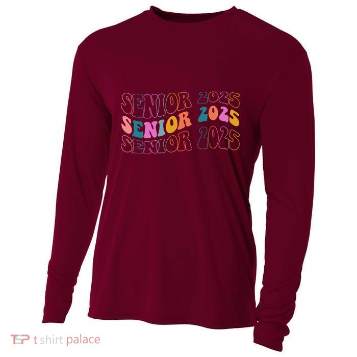 Senior 2025 Retro Class Of 2025 Seniors Graduation Cooling Performance Long Sleeve Crew