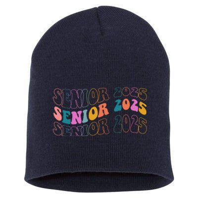 Senior 2025 Retro Class Of 2025 Seniors Graduation Short Acrylic Beanie