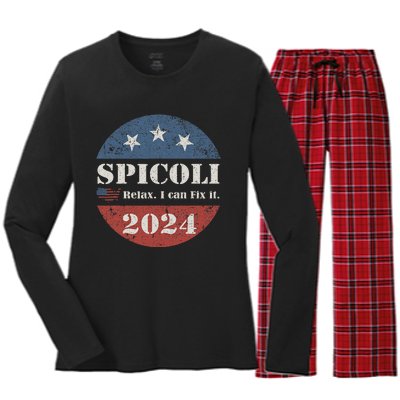 Spicoli 24 Relax I Can Fix It Funny Spicoli Vintage 2024 Women's Long Sleeve Flannel Pajama Set 