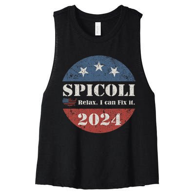 Spicoli 24 Relax I Can Fix It Funny Spicoli Vintage 2024 Women's Racerback Cropped Tank