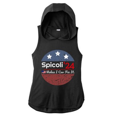 Spicoli 24 Relax I Can Fix It Ladies PosiCharge Tri-Blend Wicking Draft Hoodie Tank