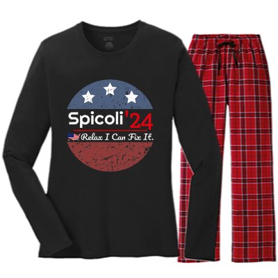 Spicoli 24 Relax I Can Fix It Women's Long Sleeve Flannel Pajama Set 