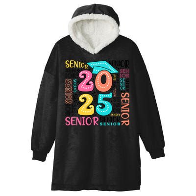 Senior 2025 Retro Graduation Hooded Wearable Blanket