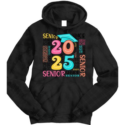 Senior 2025 Retro Graduation Tie Dye Hoodie