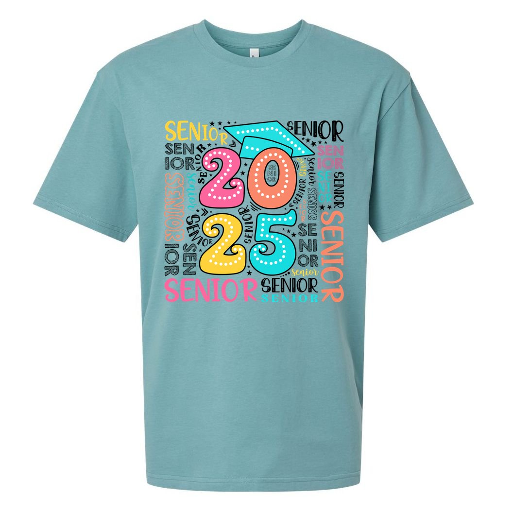 Senior 2025 Retro Graduation Sueded Cloud Jersey T-Shirt