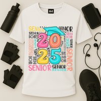 Senior 2025 Retro Graduation Cooling Performance Crew T-Shirt