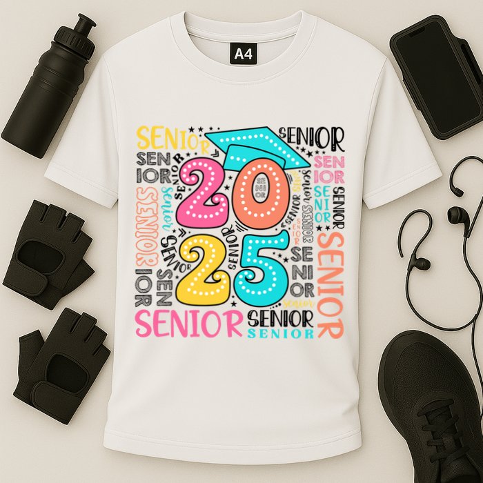 Senior 2025 Retro Graduation Cooling Performance Crew T-Shirt
