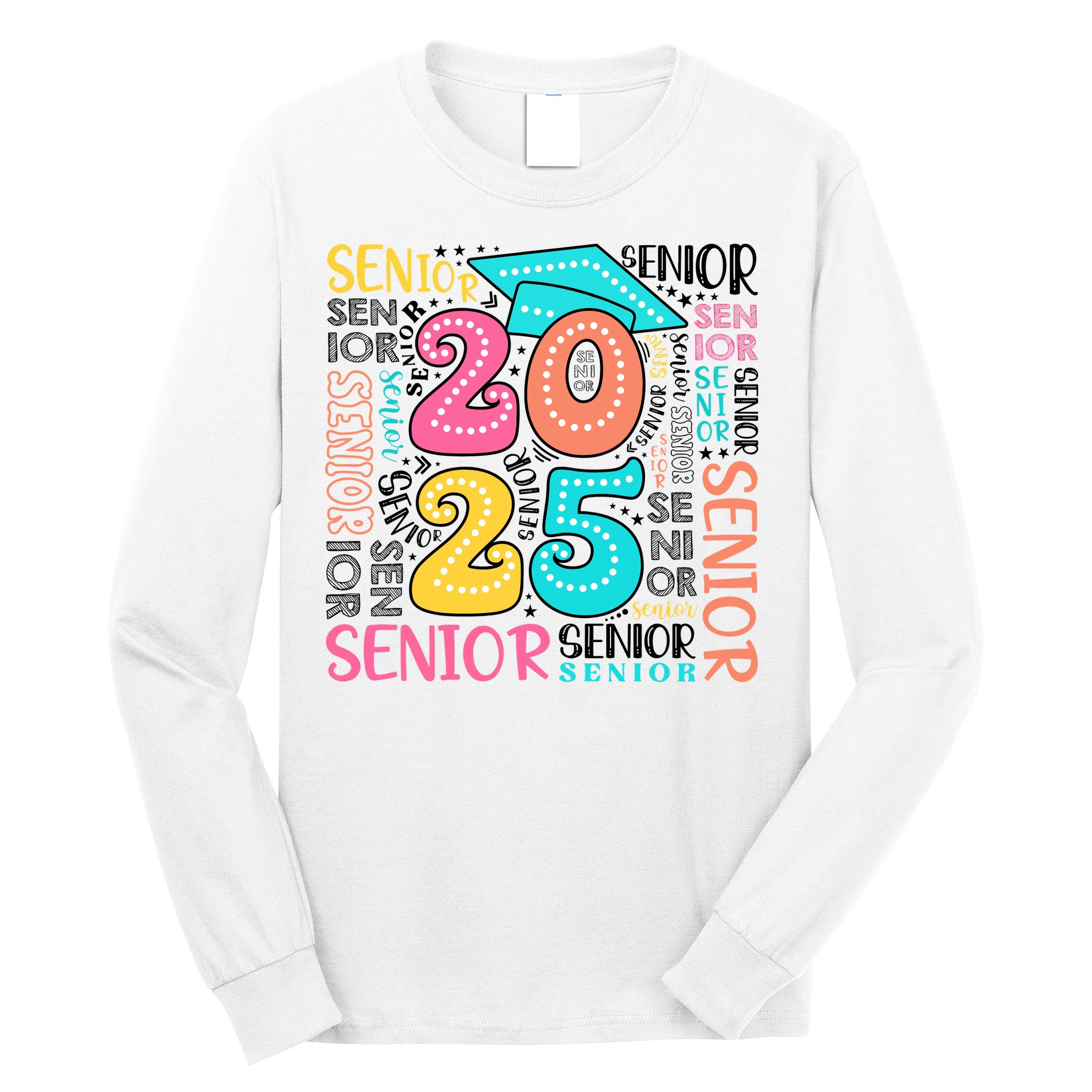 Senior 2025 Retro Graduation Long Sleeve Shirt