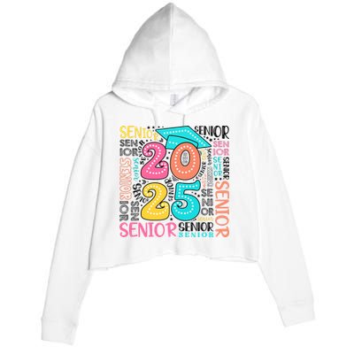 Senior 2025 Retro Graduation Crop Fleece Hoodie