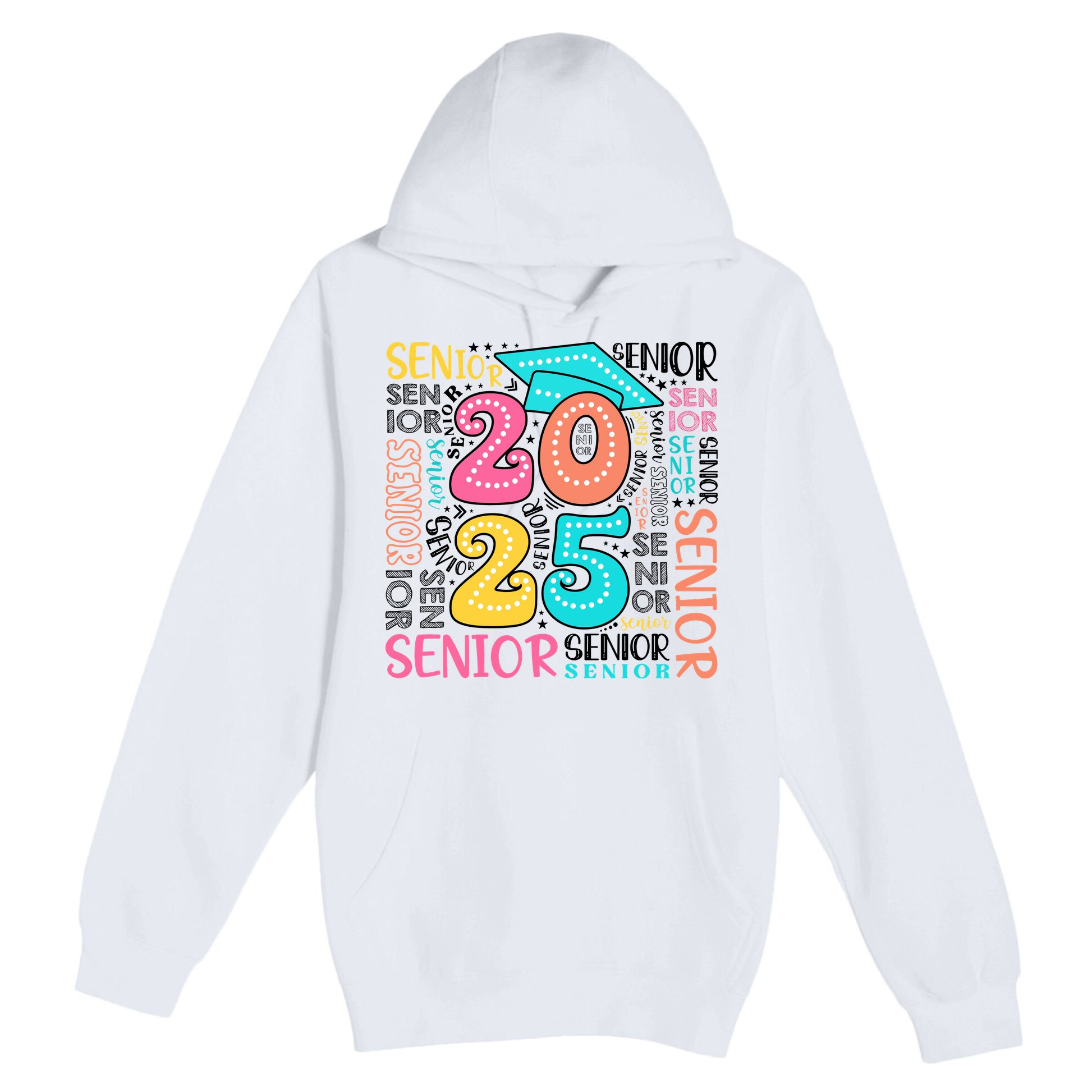 Senior 2025 Retro Graduation Premium Pullover Hoodie