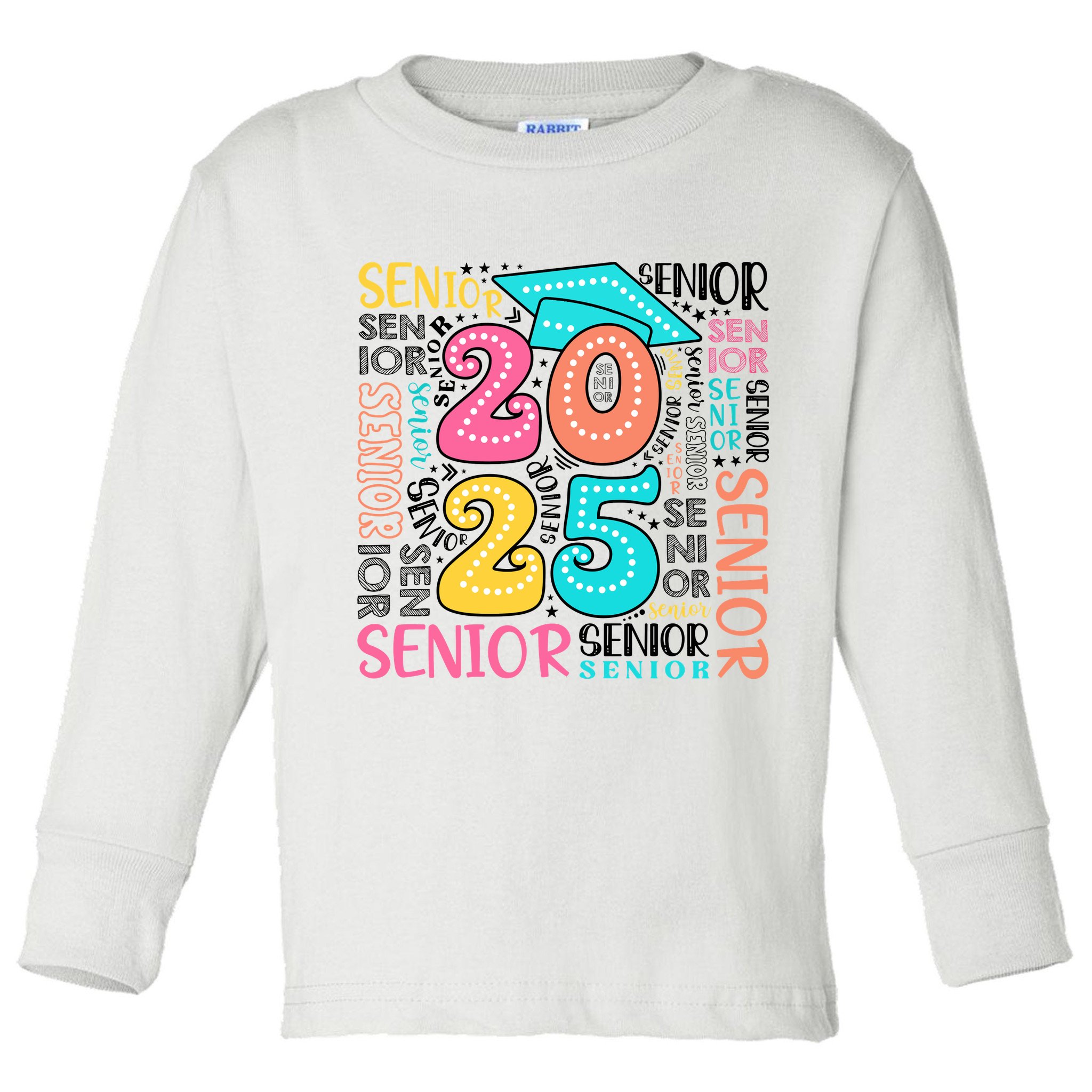 Senior 2025 Retro Graduation Toddler Long Sleeve Shirt