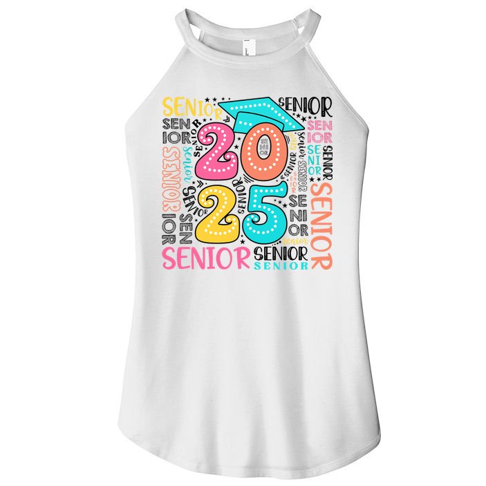 Senior 2025 Retro Graduation Women's Perfect Tri Rocker Tank