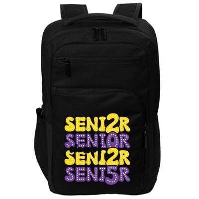Senior 2025 Retro Graduation Class Of Senior Impact Tech Backpack