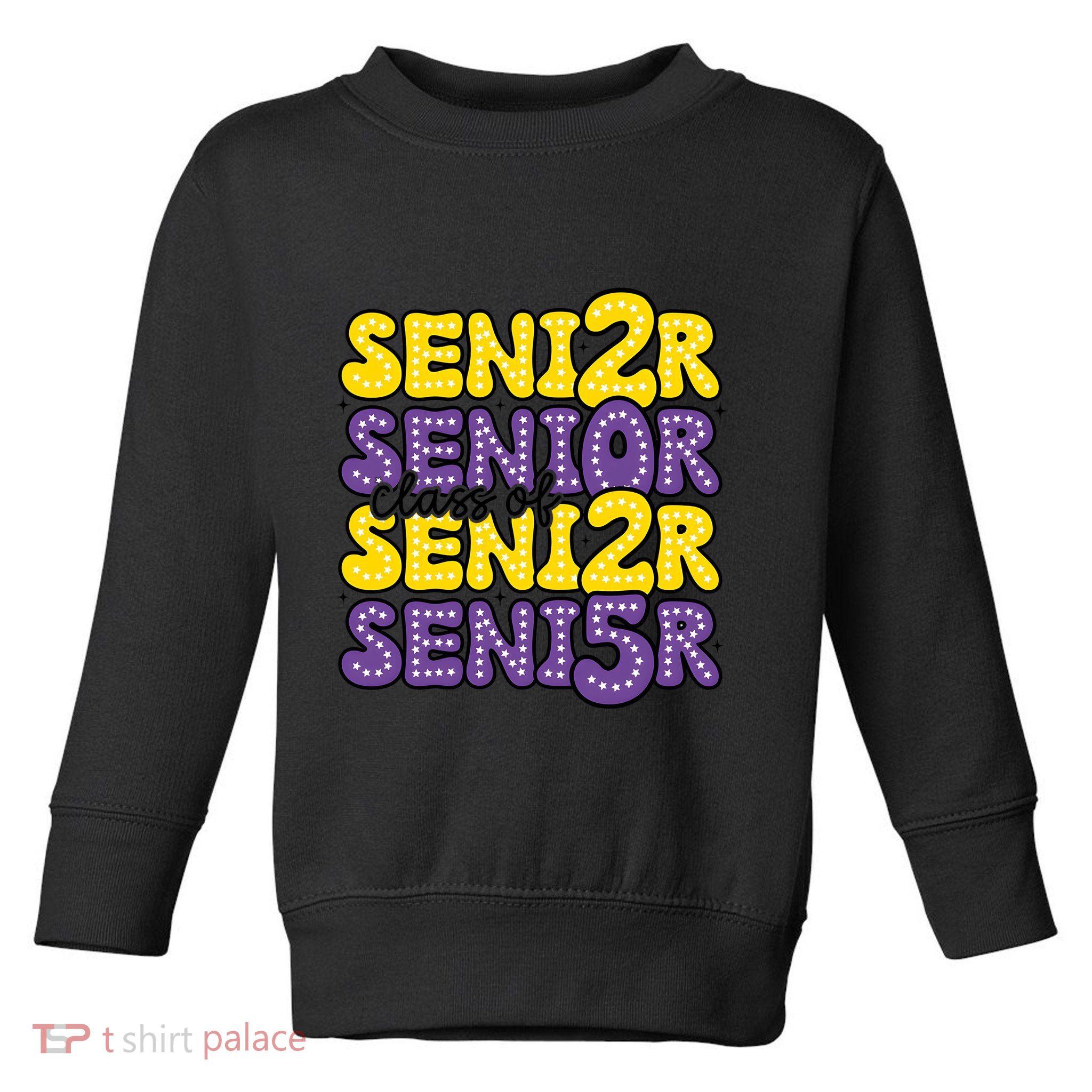 Senior 2025 Retro Graduation Class Of Senior Toddler Sweatshirt