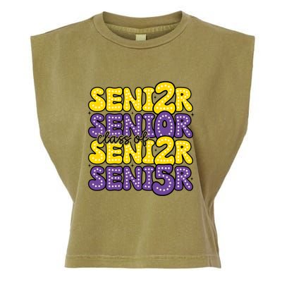 Senior 2025 Retro Graduation Class Of Senior Garment-Dyed Women's Muscle Tee