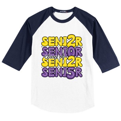 Senior 2025 Retro Graduation Class Of Senior Baseball Sleeve Shirt