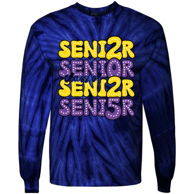 Senior 2025 Retro Graduation Class Of Senior Tie-Dye Long Sleeve Shirt