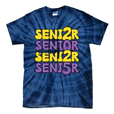 Senior 2025 Retro Graduation Class Of Senior Tie-Dye T-Shirt