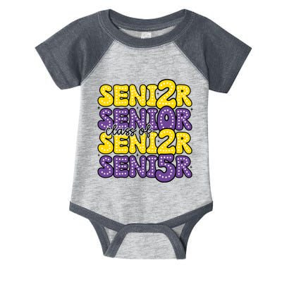 Senior 2025 Retro Graduation Class Of Senior Infant Baby Jersey Bodysuit