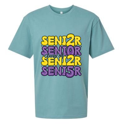 Senior 2025 Retro Graduation Class Of Senior Sueded Cloud Jersey T-Shirt