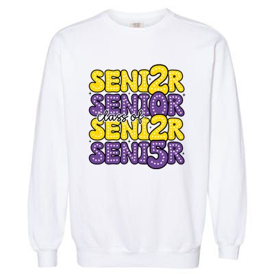 Senior 2025 Retro Graduation Class Of Senior Garment-Dyed Sweatshirt