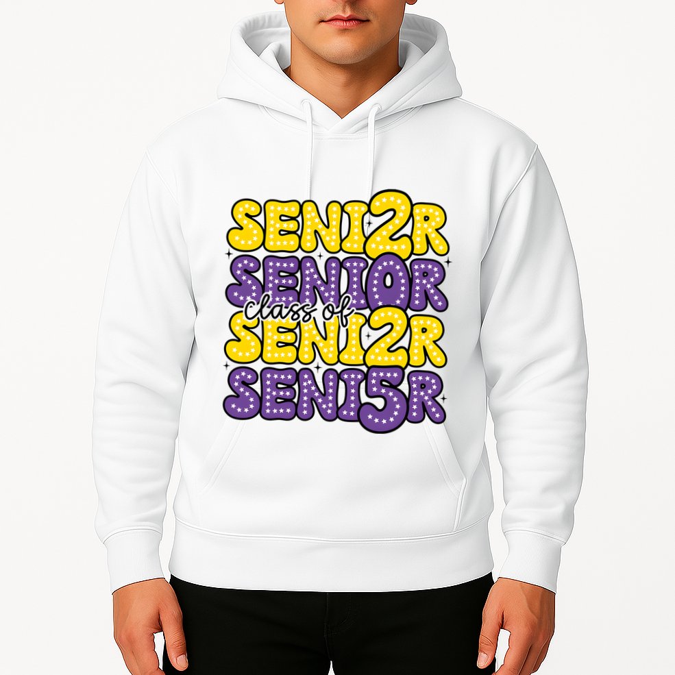Senior 2025 Retro Graduation Class Of Senior Hoodie