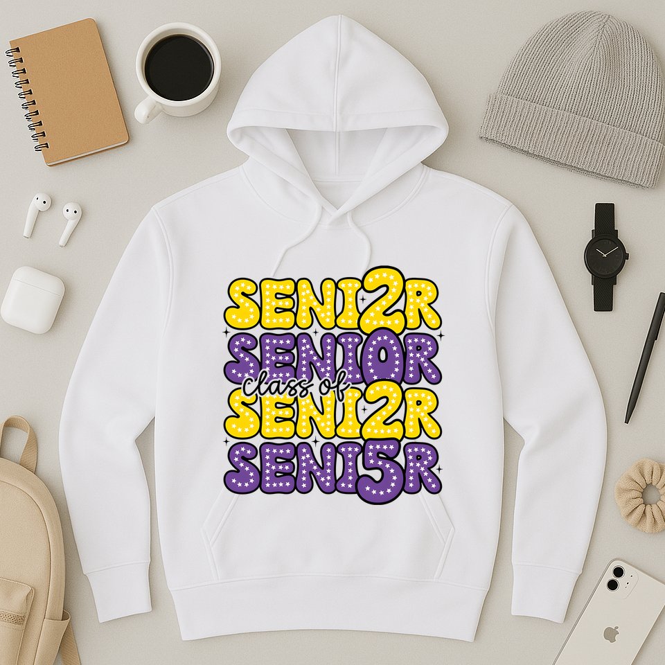 Senior 2025 Retro Graduation Class Of Senior Hoodie