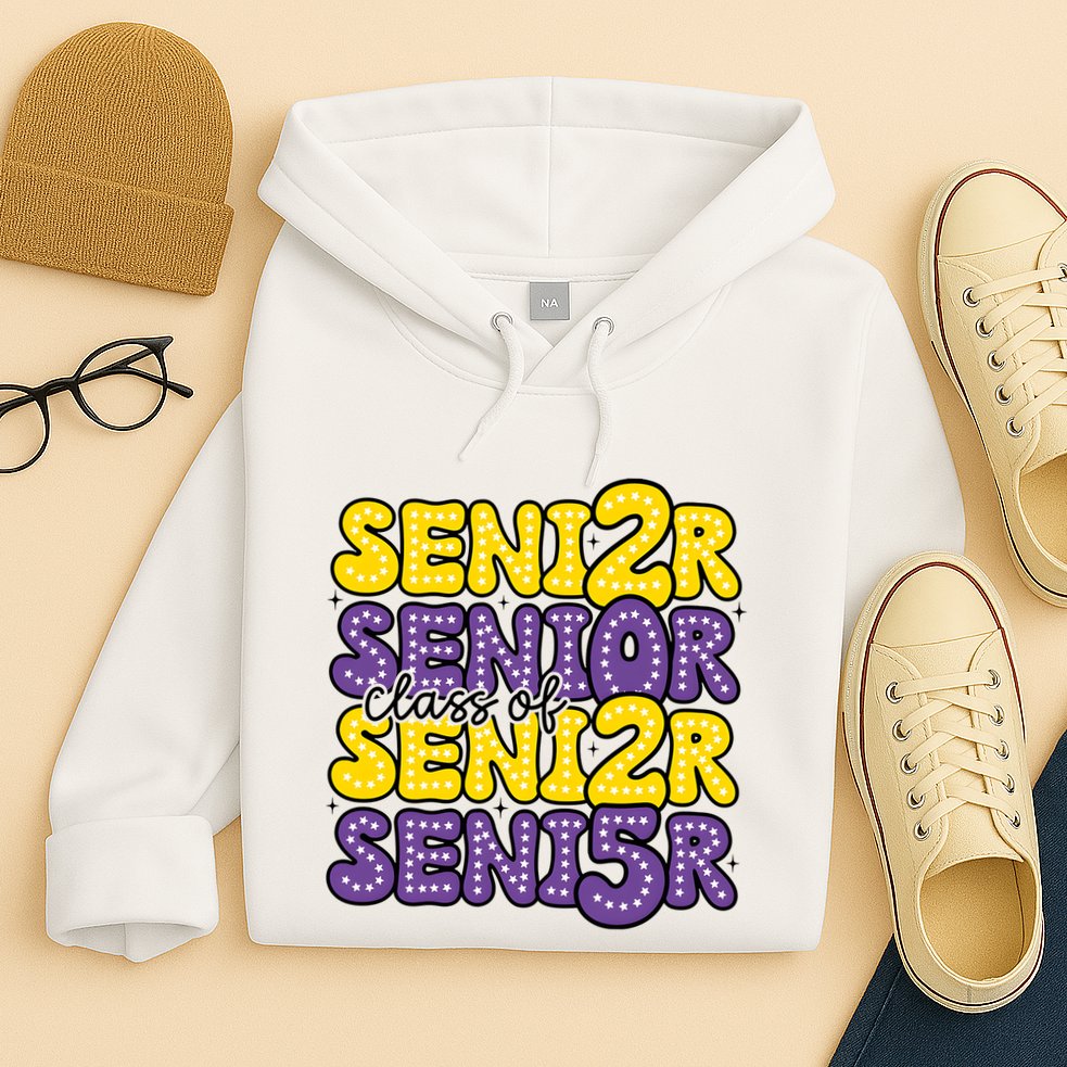 Senior 2025 Retro Graduation Class Of Senior Hoodie