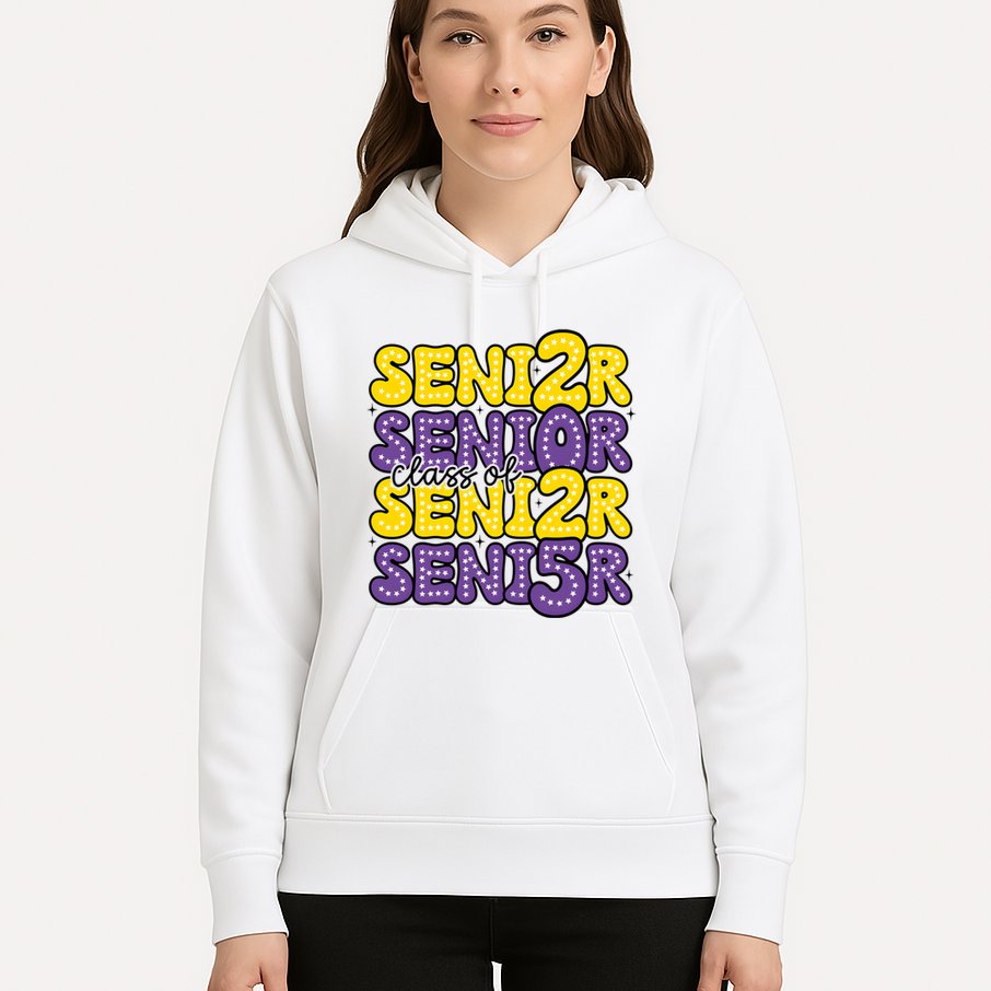 Senior 2025 Retro Graduation Class Of Senior Hoodie