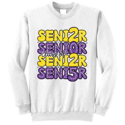 Senior 2025 Retro Graduation Class Of Senior Sweatshirt