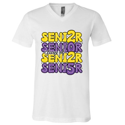 Senior 2025 Retro Graduation Class Of Senior V-Neck T-Shirt