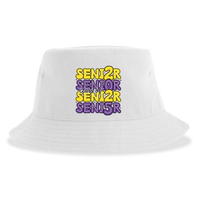 Senior 2025 Retro Graduation Class Of Senior Sustainable Bucket Hat