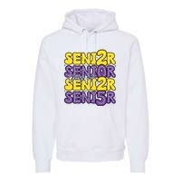 Senior 2025 Retro Graduation Class Of Senior Premium Hoodie