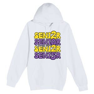 Senior 2025 Retro Graduation Class Of Senior Premium Pullover Hoodie