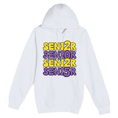 Senior 2025 Retro Graduation Class Of Senior Premium Pullover Hoodie
