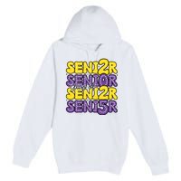 Senior 2025 Retro Graduation Class Of Senior Premium Pullover Hoodie